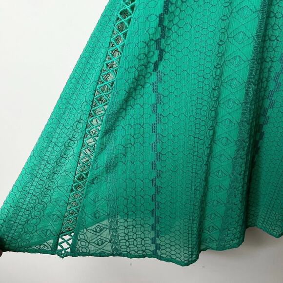 Free People Women Wherever You Go Mini Dress 0 Green Sleeveless Cut Outs Lace - Picture 6 of 13